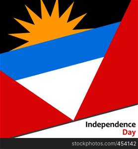 Antigua and Barbuda independence day with flag vector illustration for web. Antigua and Barbuda independence day