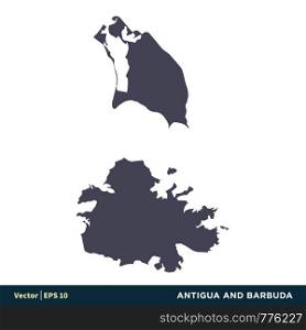 Antigua and Barbuda - North America Countries Map Icon Vector Logo Template Illustration Design. Vector EPS 10.