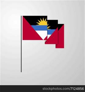 Antigua and Barbuda waving Flag creative background