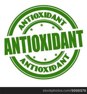 Antioxidant grunge rubber st&on white background, vector illustration