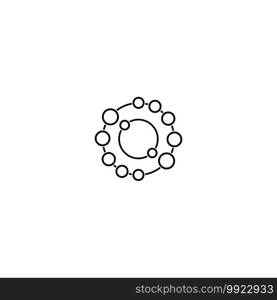 Antioxidante icon vector design illustration,radical free oxidant molecule. Simple Icon