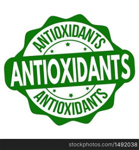 Antioxidants sign or stamp on white background, vector illustration