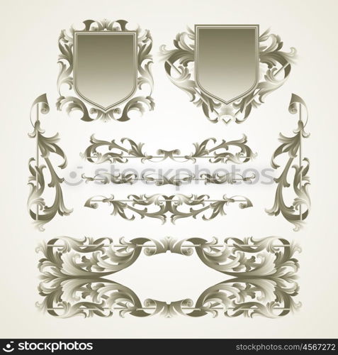 Antiquated ornate patterns. Vector illustration EPS 10. Antiquated ornate patterns. Vector illustration