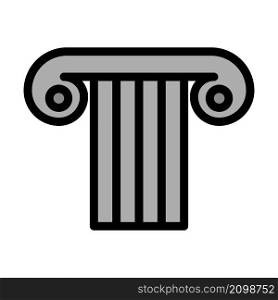 Antique Column Icon. Editable Bold Outline With Color Fill Design. Vector Illustration.