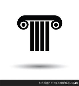Antique column icon. White background with shadow design. Vector illustration.