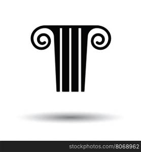 Antique column icon. White background with shadow design. Vector illustration.