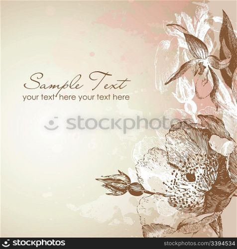 Antique floral card