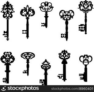 Antique keys set vector image