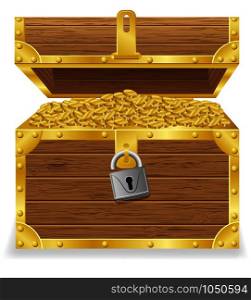 antique treasure chest vector illustration isolated on white background
