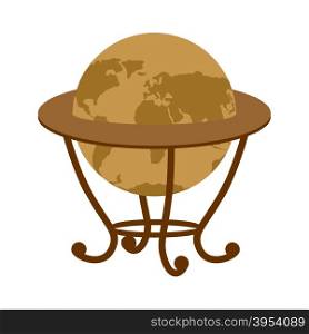 Antique vintage globe on stand. Vintage school globe. Model ball Earth