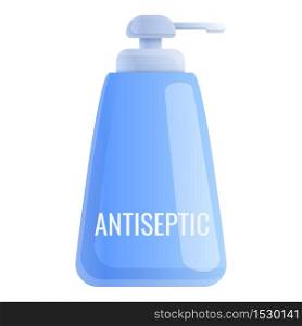 Antiseptic blue bottle icon. Cartoon of antiseptic blue bottle vector icon for web design isolated on white background. Antiseptic blue bottle icon, cartoon style