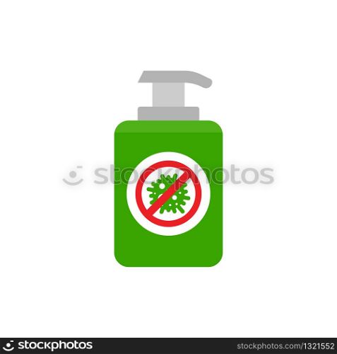 Antiseptic fight against viruses. Isolated vector sign symbol in flat style. Antiseptic fight against viruses. Isolated vector sign symbol in flat