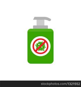 Antiseptic fight against viruses. Isolated vector sign symbol in flat style. Antiseptic fight against viruses. Isolated vector sign symbol in flat