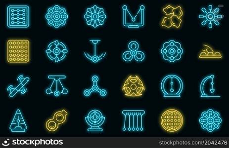 Antistress toy icons set outline vector. Dimple sensory. Ball bubble toy. Antistress toy icons set vector neon