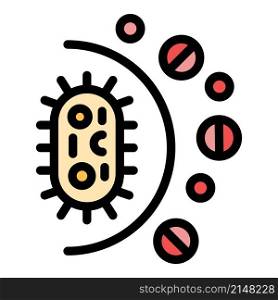 Antiviral drugs icon. Outline antiviral drugs vector icon color flat isolated. Antiviral drugs icon color outline vector