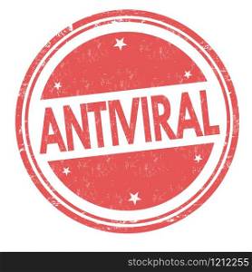 Antiviral sign or stamp on white background, vector illustration