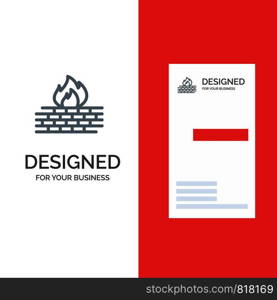 Antivirus, Computer, Firewall, Network, Security Grey Logo Design and Business Card Template