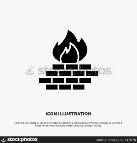Antivirus, Computer, Firewall, Network, Security solid Glyph Icon vector