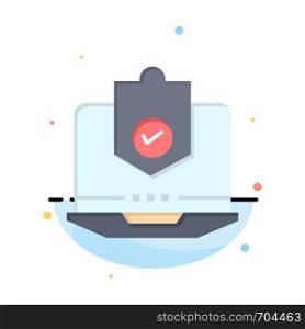 Antivirus, Computer, Internet, Laptop, Protected, Protection, Security Abstract Flat Color Icon Template