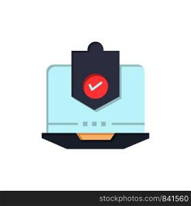 Antivirus, Computer, Internet, Laptop, Protected, Protection, Security Flat Color Icon. Vector icon banner Template