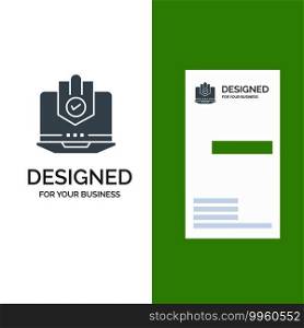 Antivirus, Computer, Internet, Laptop, Protected, Protection, Security Grey Logo Design and Business Card Template