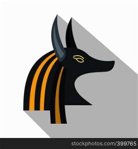 Anubis head icon. Flat illustration of Anubis head vector icon for web isolated on white background. Anubis head icon, flat style