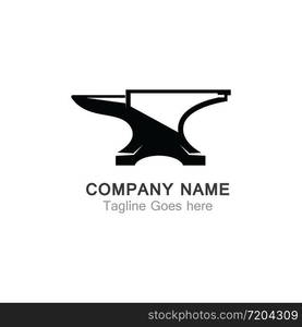 Anvil blacksmith vector logo design template on white Backgound