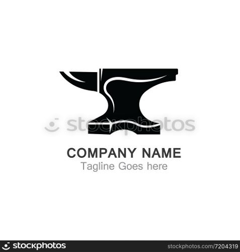 Anvil blacksmith vector logo design template on white Backgound
