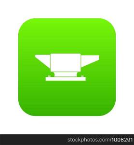 Anvil icon digital green for any design isolated on white vector illustration. Anvil icon digital green