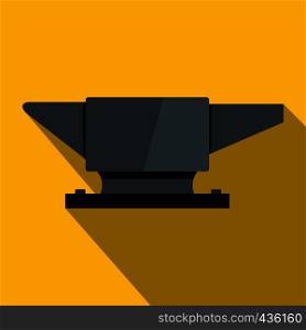Anvil. icon. Flat illustration of anvil. vector icon for web on yellow background. Anvil. icon, flat style