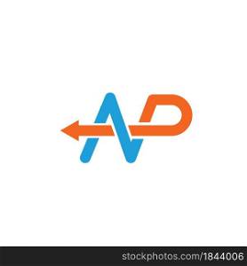 AP or NP letter arrow icon vector illustration concept design template web