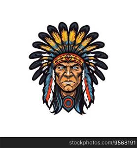 Apache warrior mascot logo. Vector illustration design