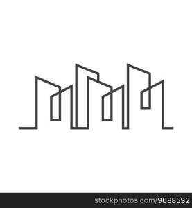 Apartment Building Logo, Modern Design Style Line Vector Symbol Illustration Template