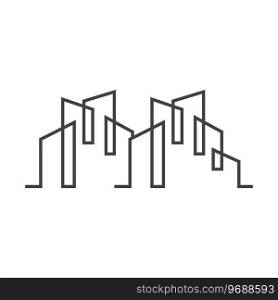 Apartment Building Logo, Modern Design Style Line Vector Symbol Illustration Template