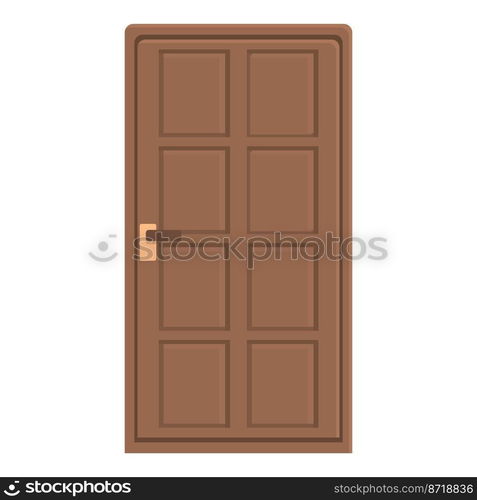 Apartment door icon cartoon vector. Exterior home. Wooden interior. Apartment door icon cartoon vector. Exterior home