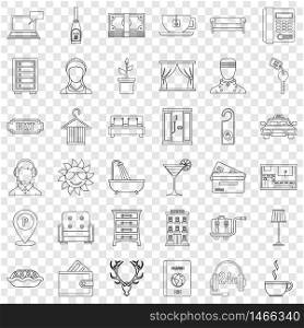 Apartment icons set. Outline style of 36 apartment vector icons for web for any design. Apartment icons set, outline style