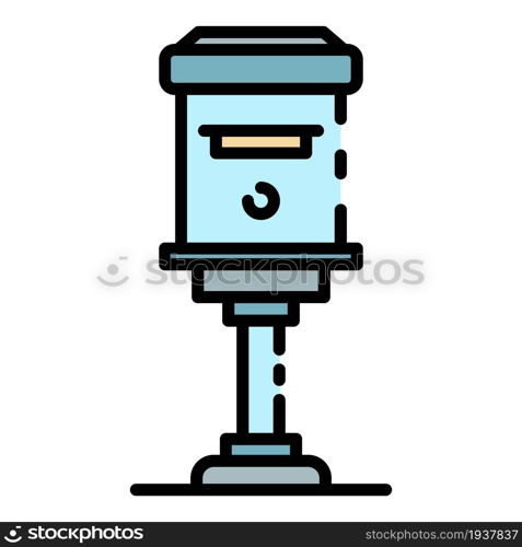Apartment post box icon. Outline apartment post box vector icon color flat isolated. Apartment post box icon color outline vector