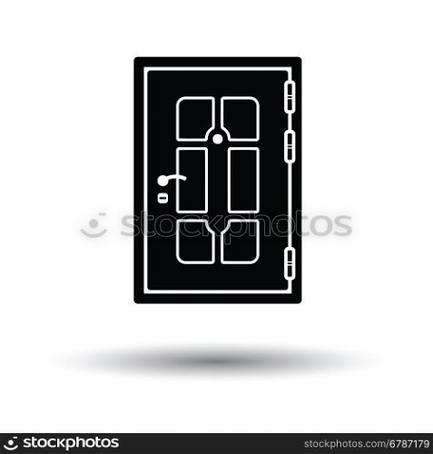 Apartments door icon. White background with shadow design. Vector illustration.