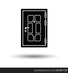 Apartments door icon. White background with shadow design. Vector illustration.