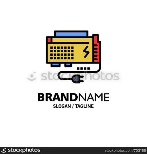 Apc, Battery, Computer, Power, Source Business Logo Template. Flat Color