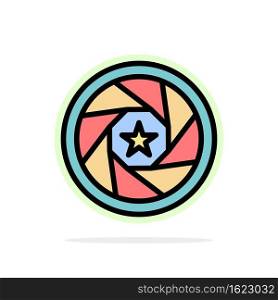 Aperture, Film, Logo, Movie, Photo Abstract Circle Background Flat color Icon