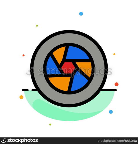 Aperture, Film, Logo, Movie, Photo Abstract Flat Color Icon Template