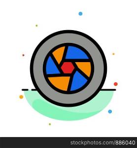 Aperture, Film, Logo, Movie, Photo Abstract Flat Color Icon Template