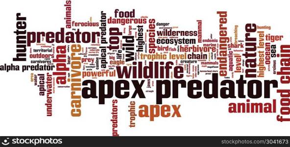 Apex predator word cloud concept. Vector illustration