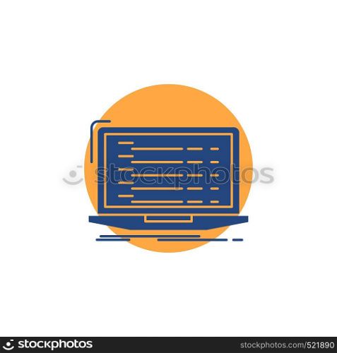 Api, app, coding, developer, laptop Glyph Icon.. Vector EPS10 Abstract Template background