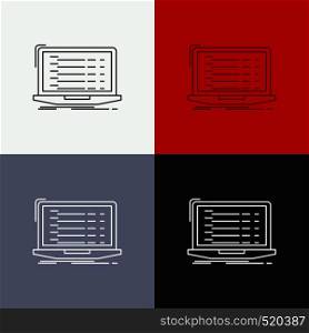 Api, app, coding, developer, laptop Icon Over Various Background. Line style design, designed for web and app. Eps 10 vector illustration. Vector EPS10 Abstract Template background