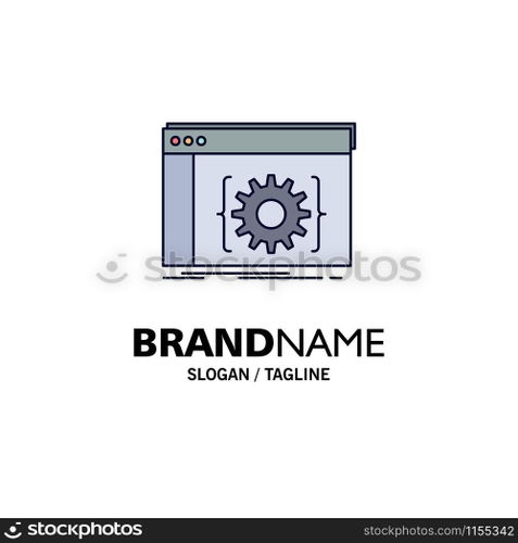 Api, app, coding, developer, software Flat Color Icon Vector