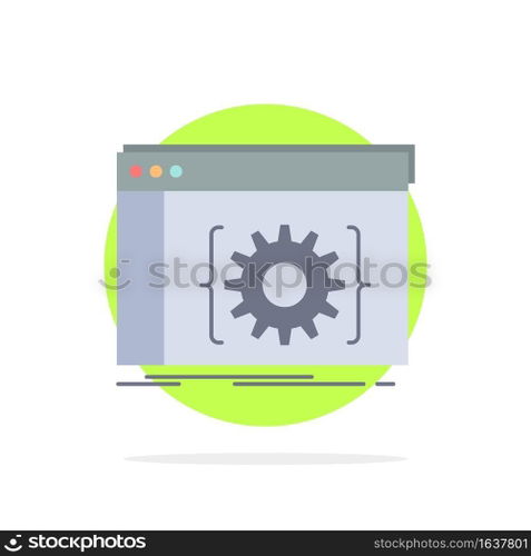 Api, app, coding, developer, software Flat Color Icon Vector