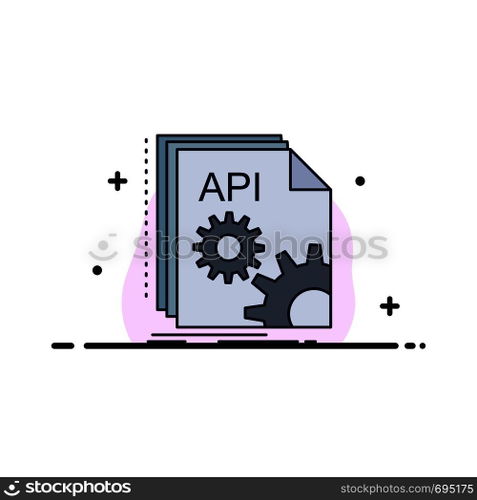 Api, app, coding, developer, software Flat Color Icon Vector
