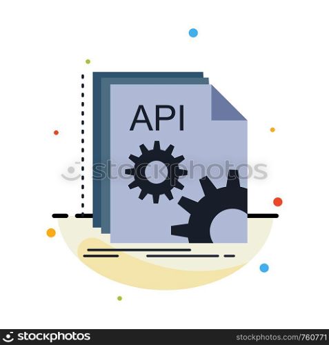 Api, app, coding, developer, software Flat Color Icon Vector